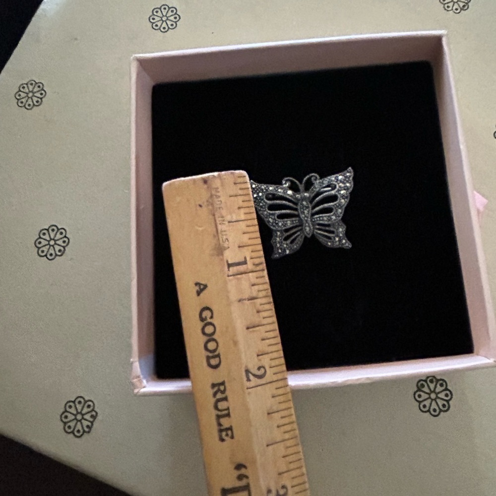Vintage Sterling Silver Marcasites Butterfly Brooch - Picture 4 of 5